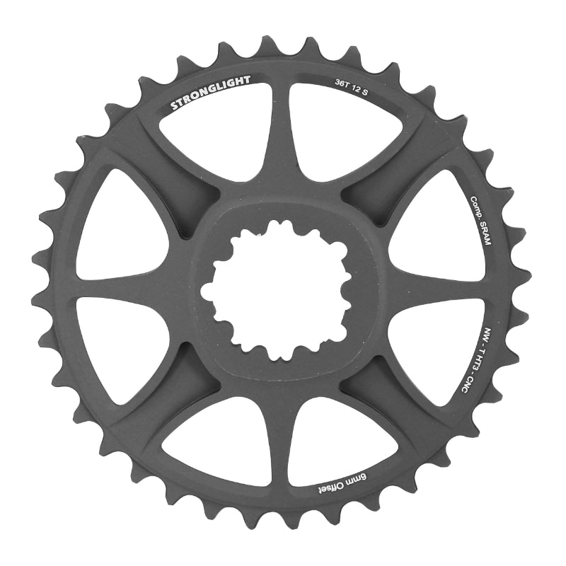 Plateau VTT Stronglight Direct Mount pour SRAM XX1-X01 mono noir HT3 12 v narrow wide déport 6 mm – 36 dents