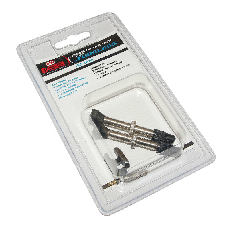 Valves tubeless Presta P2R alu (paire) – Titane 45 mm