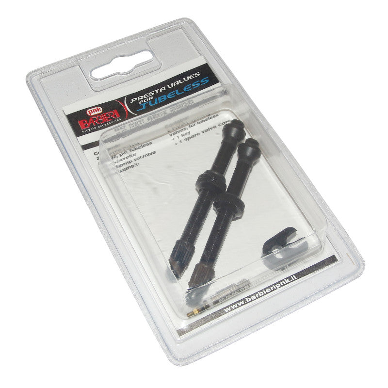 Valves tubeless Presta P2R alu (paire) – Noir 60 mm