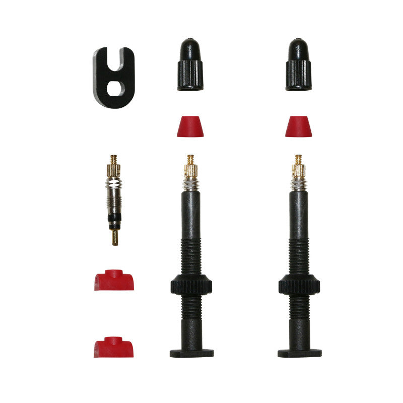 Valves tubeless Presta P2R carbone (paire) – 45 mm – 7 g