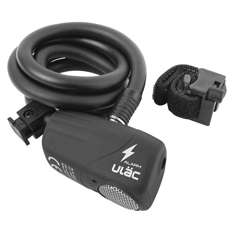 Antivol spirale à clé P2R Ø 12 mm 1,20 m noir avec support et alarme – vue 5