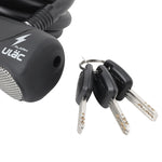 Antivol spirale à clé P2R Ø 12 mm 1,20 m noir avec support et alarme