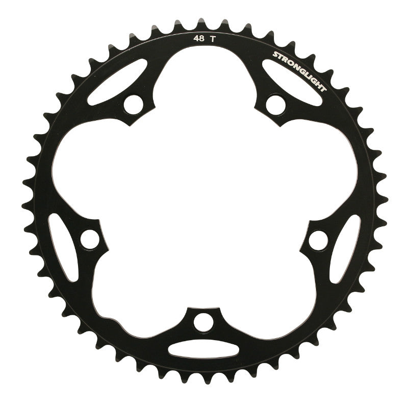 Plateau route Stronglight 5 branches 130 mm type Shimano noir Dural 8-9 v – 48 dents