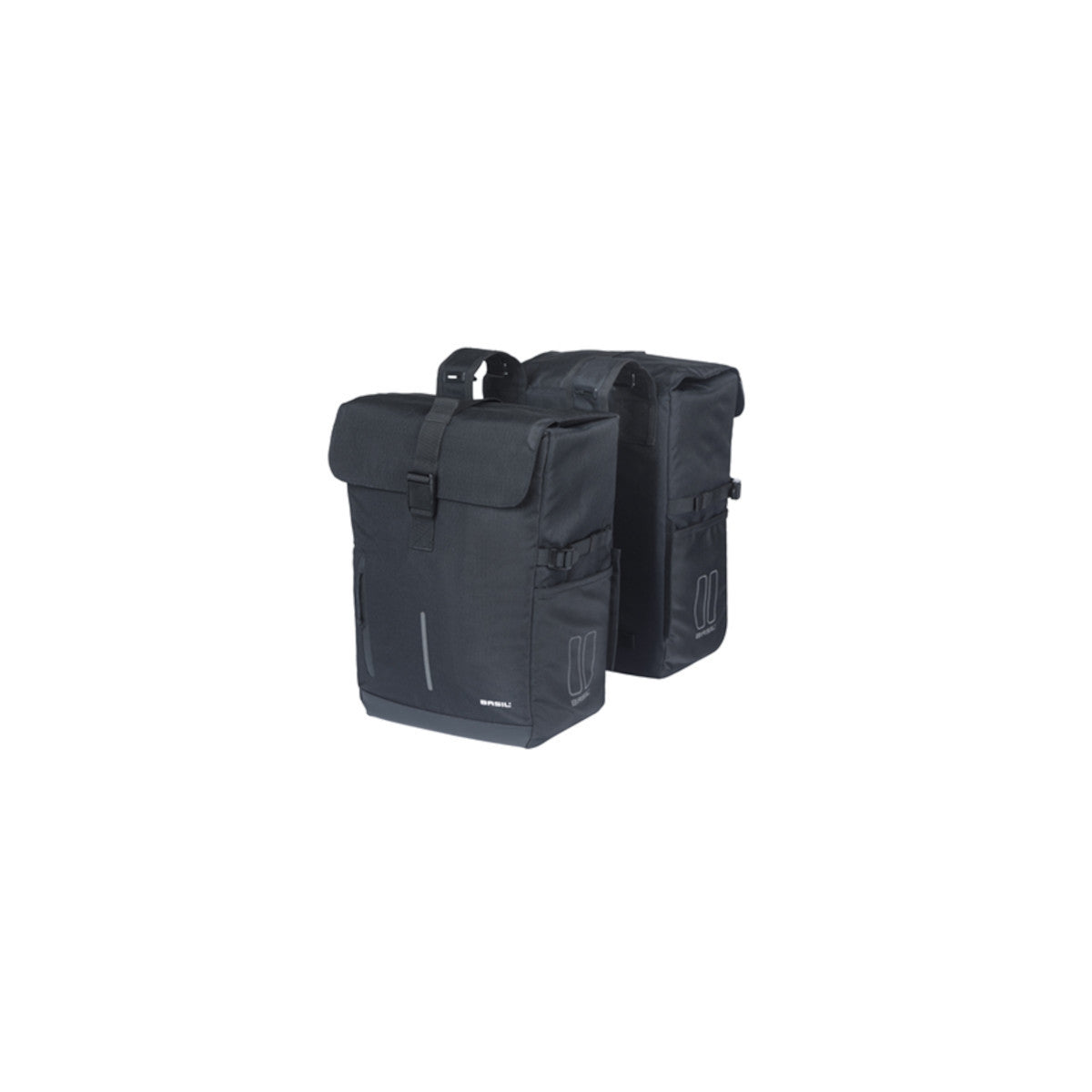 Sacoche double Move 30 L BASIL – Crochets standard / Noir