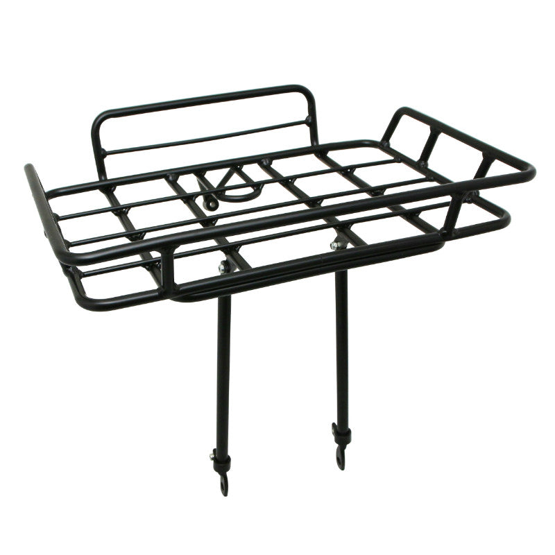 Porte-bagages avant plateforme P2R alu noir mat à rebords 26" à 29"