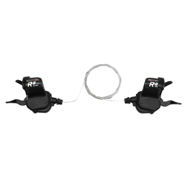 Manettes P2R cintre plat 3 x 8 vitesses compatibles Shimano (paire)