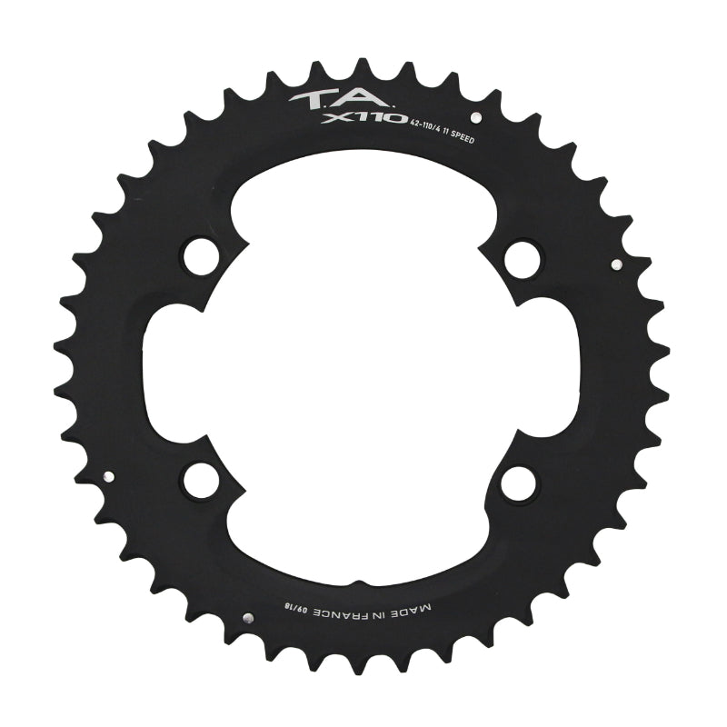 Plateau route TA X110 4 br. 110 mm pour Shimano Ultegra R8000-6800 extérieur noir 11 v – 42 dents