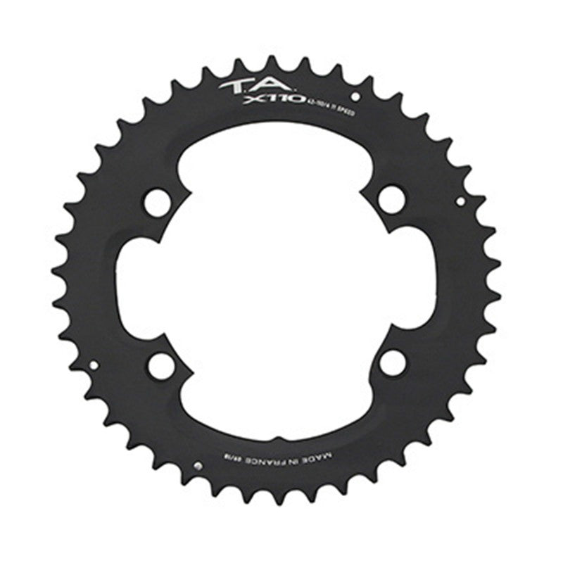 Plateau route TA X110 4 br. 110 mm pour Shimano Ultegra R8000-6800 extérieur noir 11 v – 53 dents