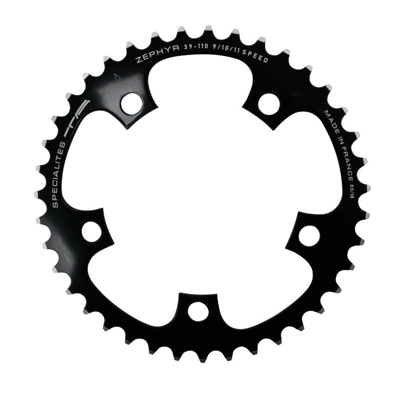 Plateau route TA Zephyr 5 br. 110 mm type Shimano intérieur noir 9-10 v – 38 dents