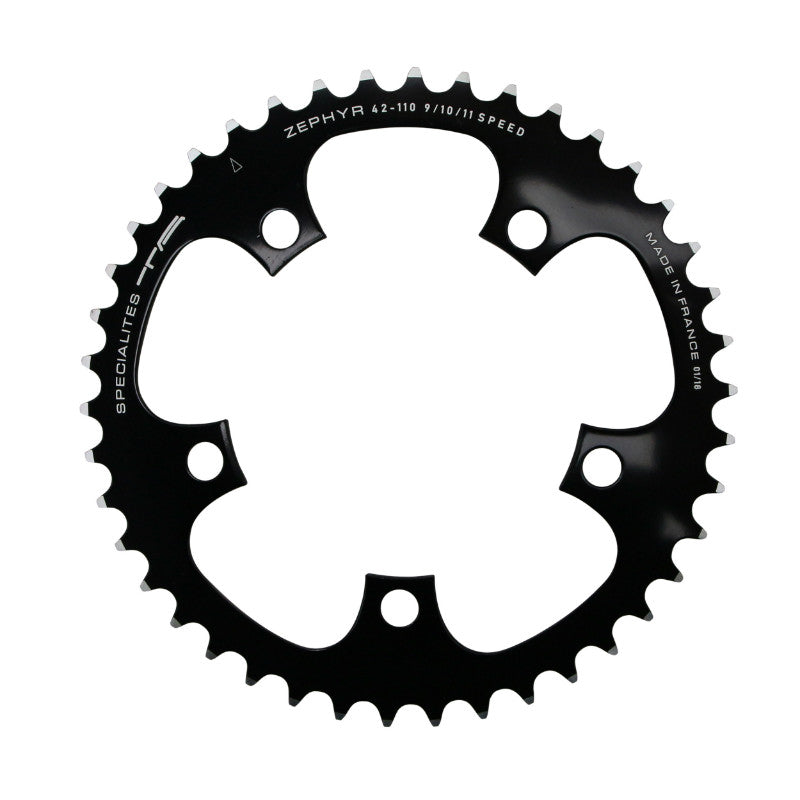 Plateau route TA Zephyr 5 br. 110 mm type Shimano intérieur noir 9-10 v – 42 dents