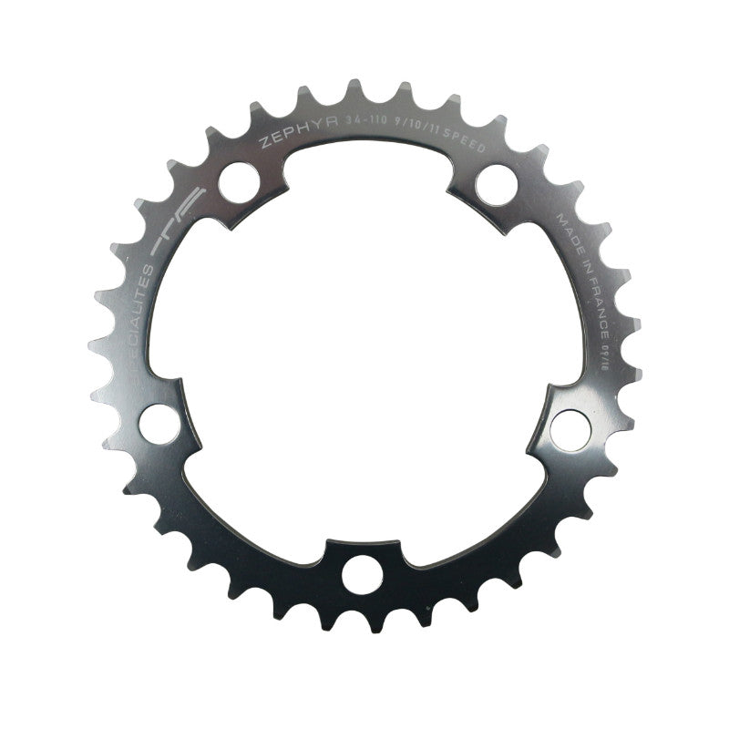 Plateau route TA Zephyr 5 br. 110 mm type Shimano intérieur argent 9-10 v – 34 dents