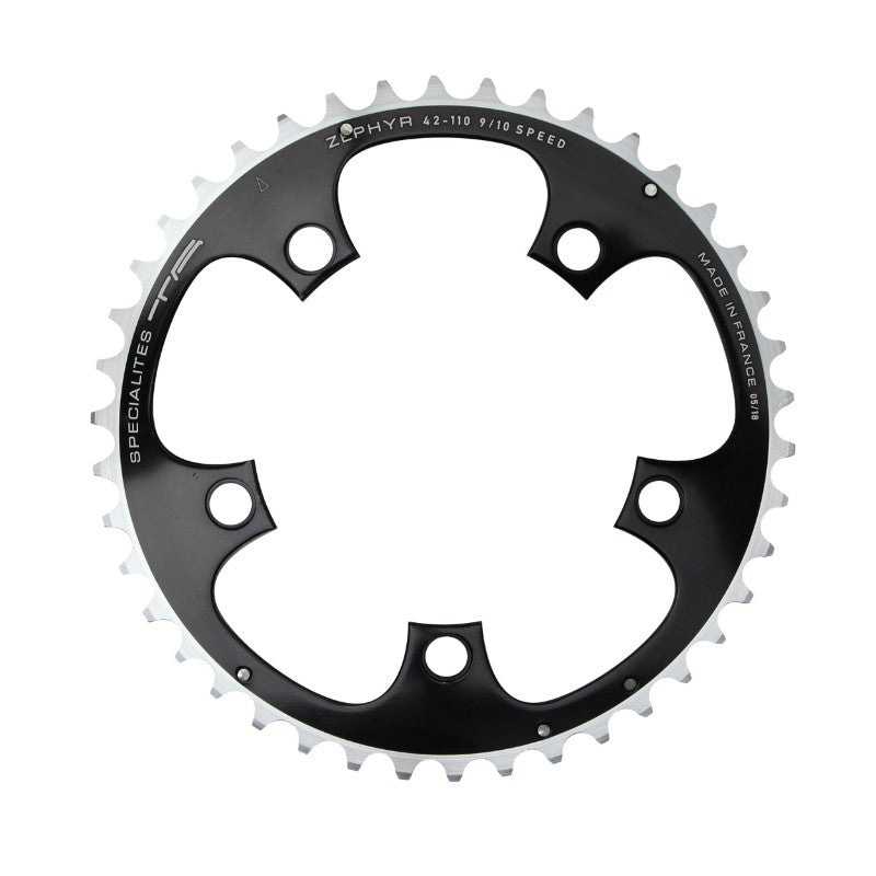 Plateau route TA Zephyr 5 br. 110 mm type Shimano extérieur noir 9-10 v – 42 dents