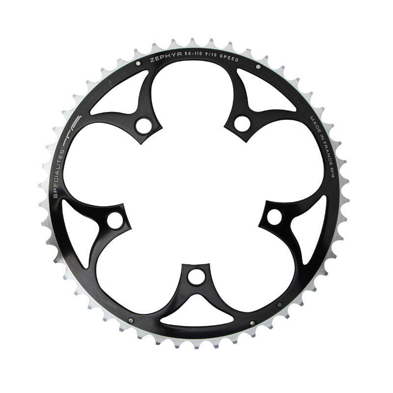 Plateau route TA Zephyr 5 br. 110 mm type Shimano extérieur noir 9-10 v – 50 dents