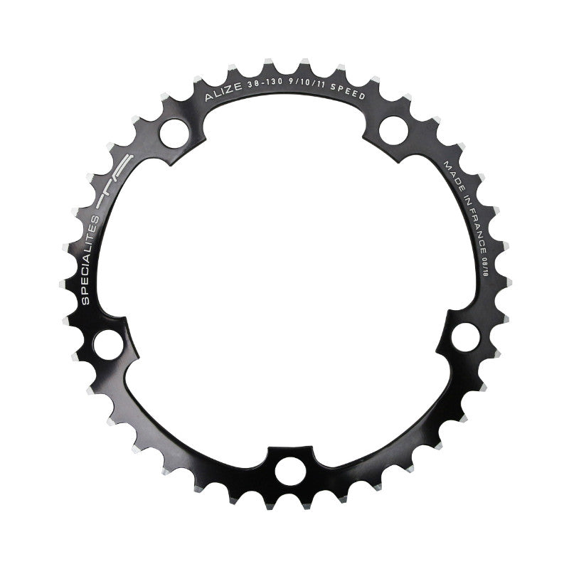 Plateau route TA Alize 5 br. 130 mm type Shimano intérieur noir 8-9-10 v – 38 dents