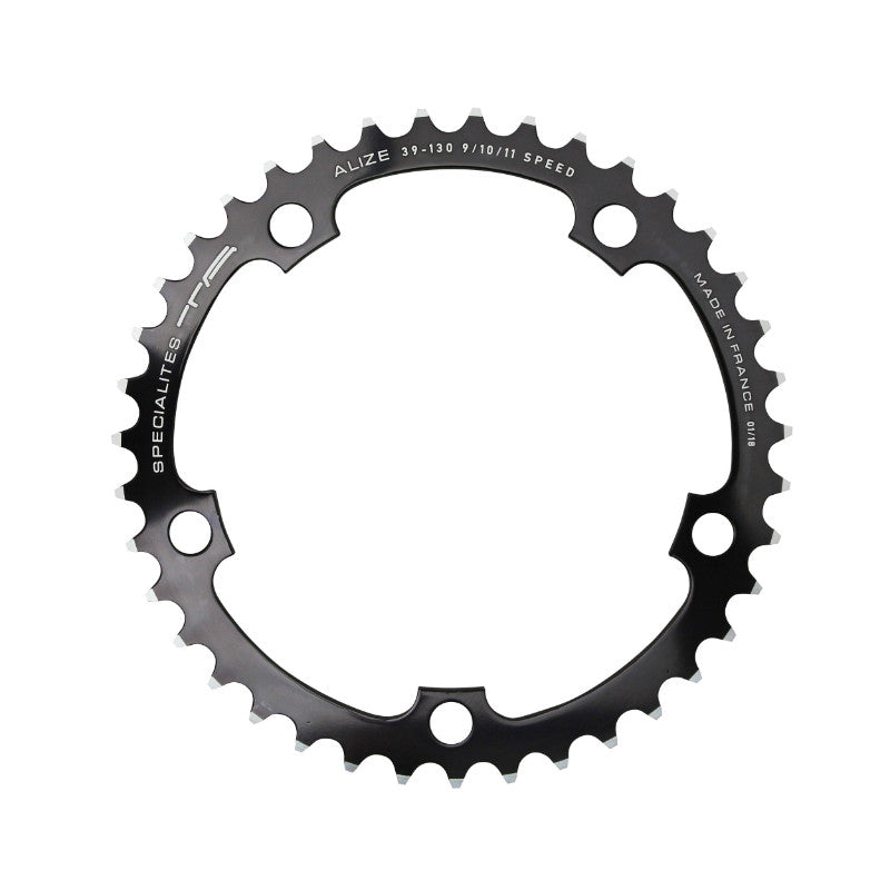 Plateau route TA Alize 5 br. 130 mm type Shimano intérieur noir 8-9-10 v – 39 dents