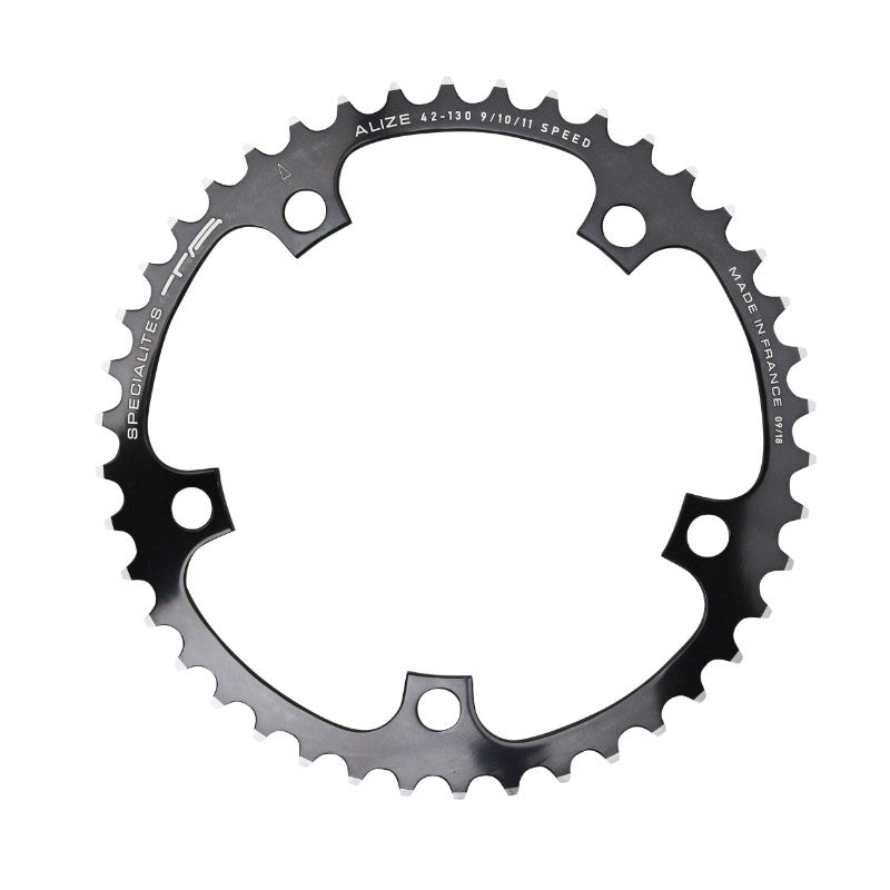 Plateau route TA Alize 5 br. 130 mm type Shimano intérieur noir 8-9-10 v – 42 dents