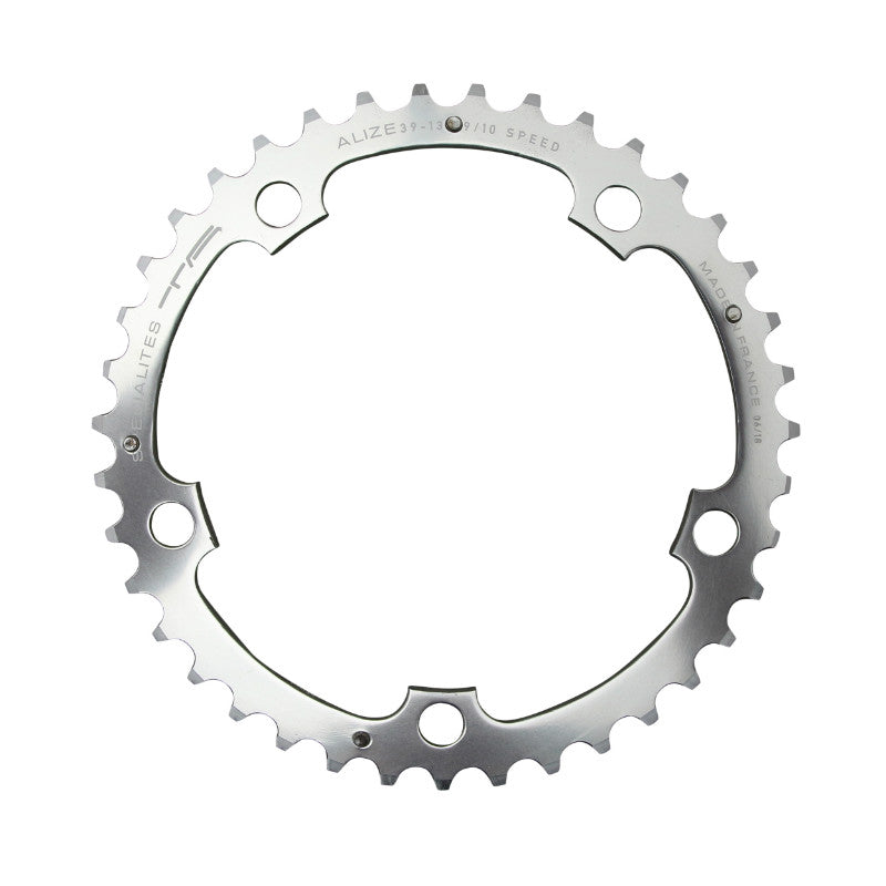 Plateau route TA Alize 5 br. 130 mm type Shimano milieu triple argent 8-9-10 v – 40 dents