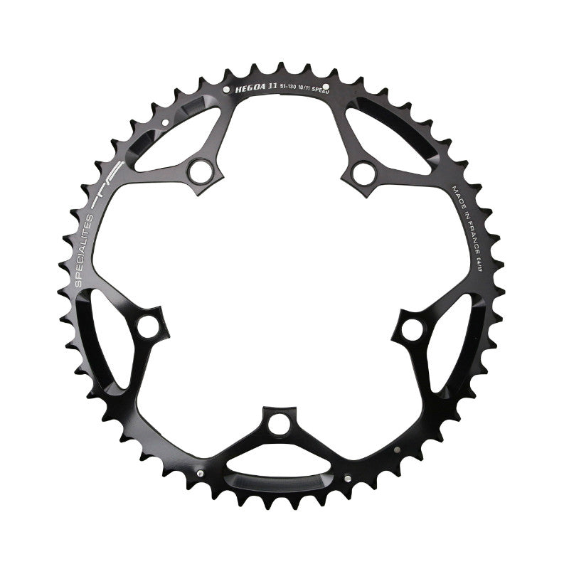 Plateau route TA Hegoa 5 br. 130 mm type Shimano extérieur noir 10-11 v – 50 dents