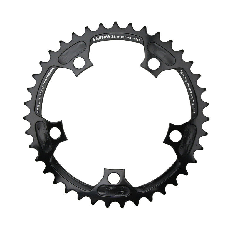 Plateau route TA Syrius 5 br. 110 mm type Shimano extérieur noir 10-11 v – 42 dents