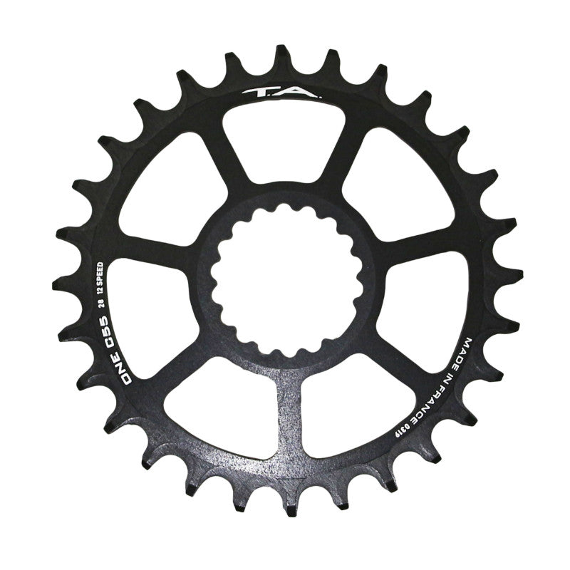 Plateau VTT TA One C55 Direct Mount noir 10-11-12 v déport 6 mm – 28 dents