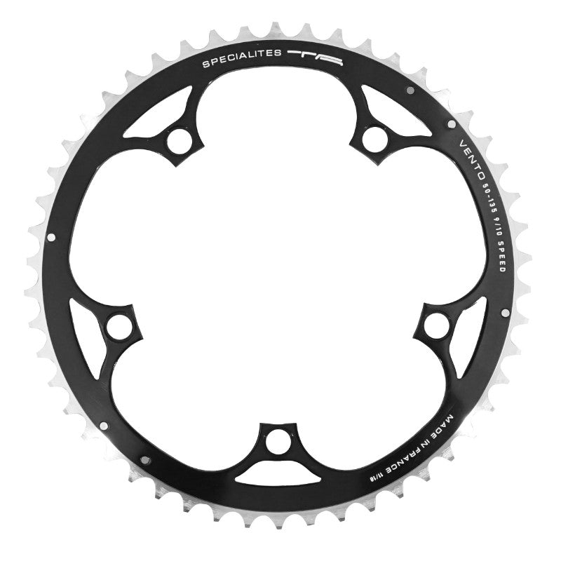 Plateau route TA Vento 5 br. 135 mm type Campagnolo extérieur noir 9-10 v – 50 dents