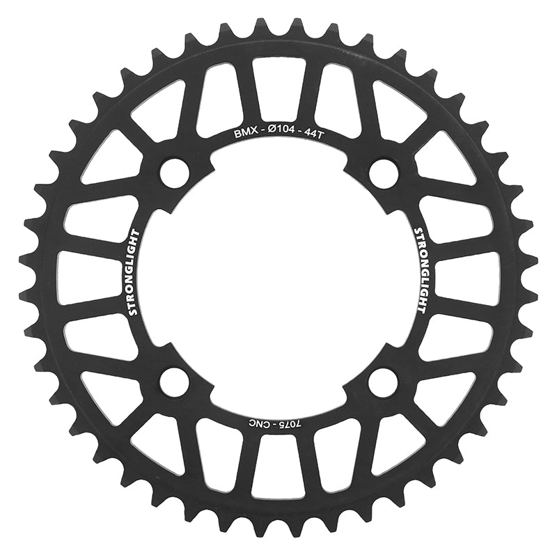 Plateau BMX Stronglight 4 branches 104 mm mono noir chaîne 3/32" – 44 dents