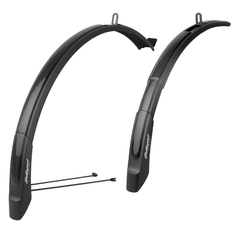 Garde-boue à tringles Polisport Expander noirs réglables (paire) – 26-29" – 65 mm
