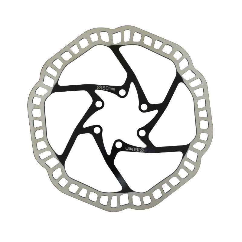 Disque de frein Newton Brakco 6 trous avec vis – 160 mm Argent centre noir