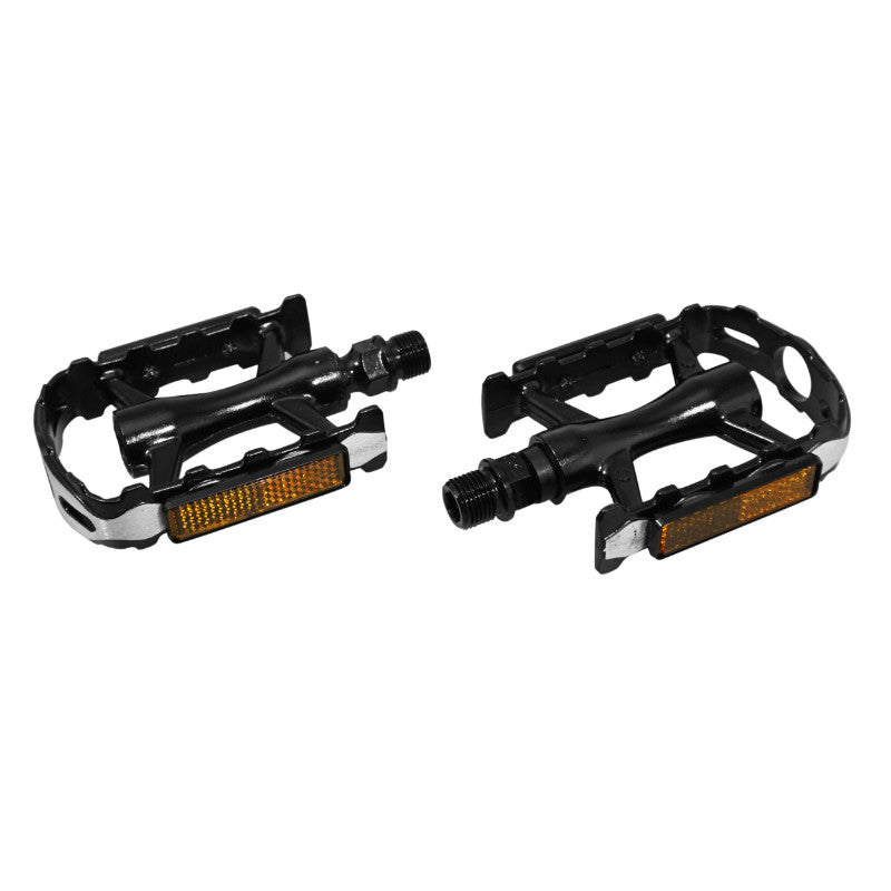 Pédales VTT Premium Newton alu noir à roulements étanches (paire) – Argent-noir
