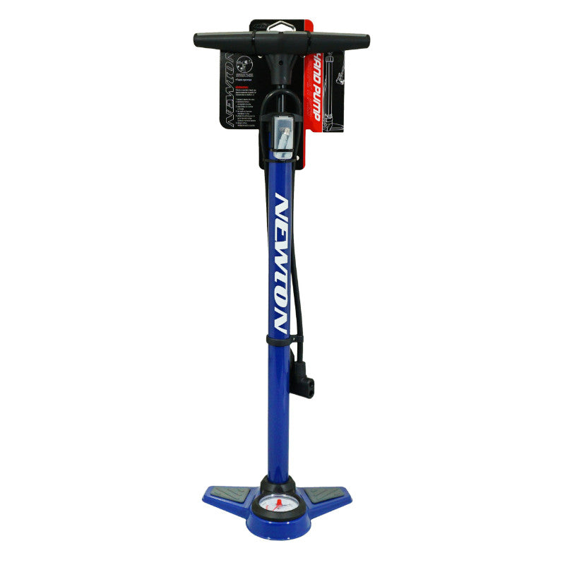 Pompe à pied Newton FPV1 acier avec manomètre 11 bars – Bleu