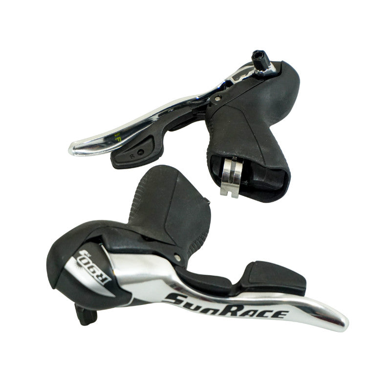 Leviers-manettes route Sunrace alu noir compatible Shimano (paire) – 9 v triple