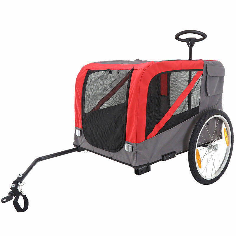 Remorque utilitaire pliable rouge-gris roues 20" – 45 kg – vue 2