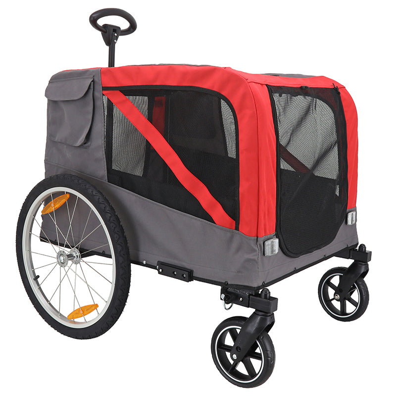 Remorque utilitaire pliable rouge-gris roues 20" – 45 kg – vue 3