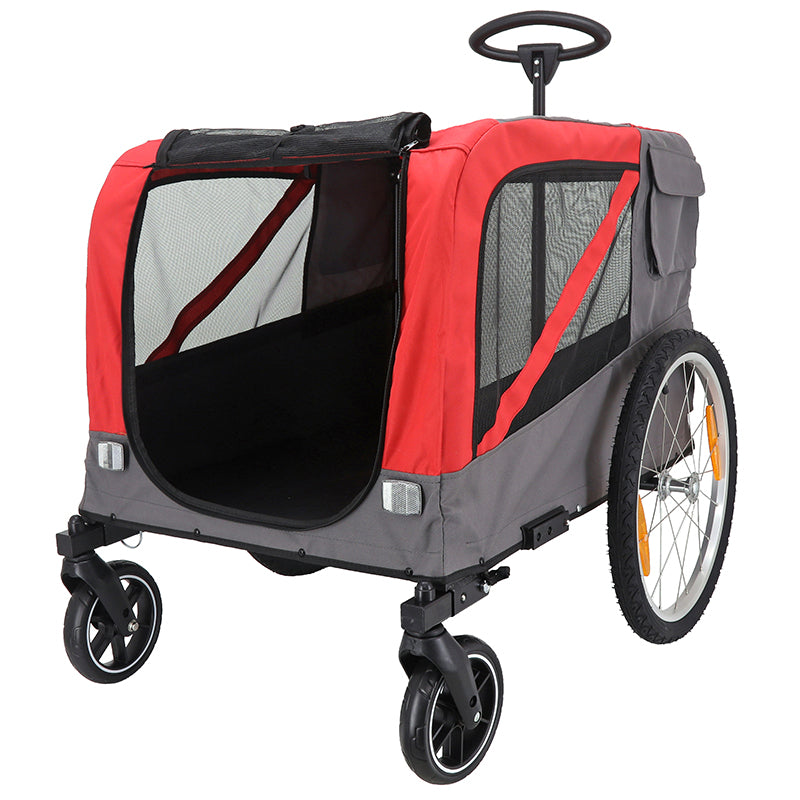 Remorque utilitaire pliable rouge-gris roues 20" – 45 kg – vue 4