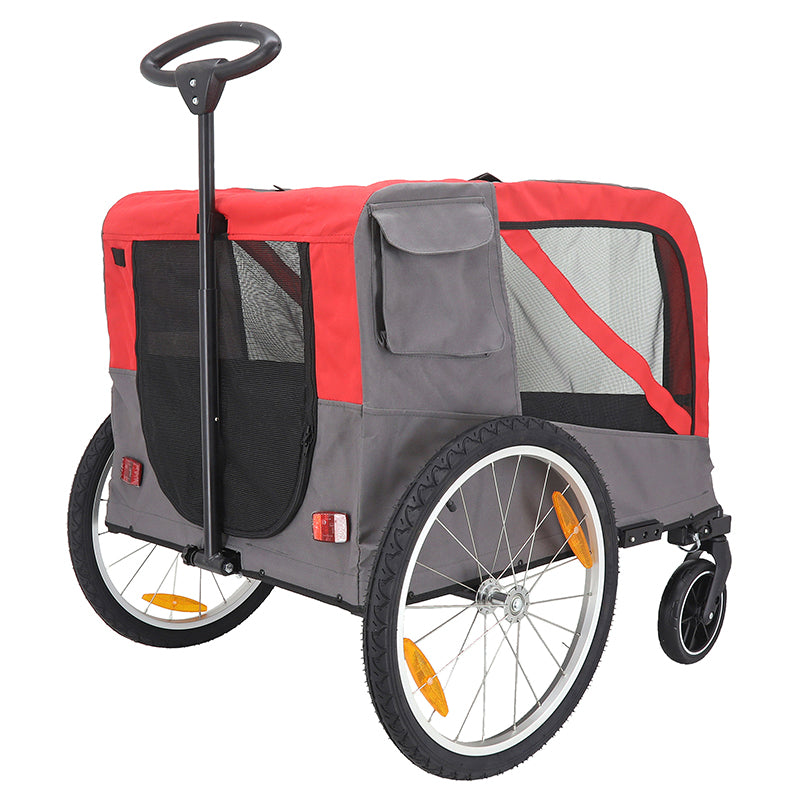 Remorque utilitaire pliable rouge-gris roues 20" – 45 kg – vue 5