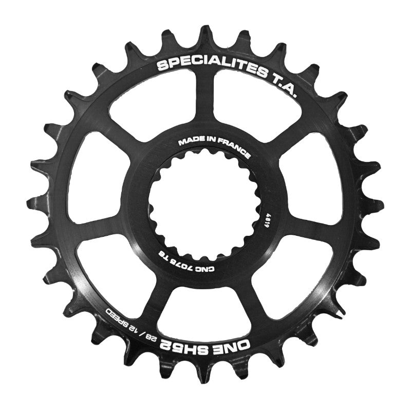 Plateau VTT TA One SH52 Direct Mount pour Shimano XTR M9100-XT M8100-SLX M7100 noir 10-11-12 v narrow wide – 28 dents