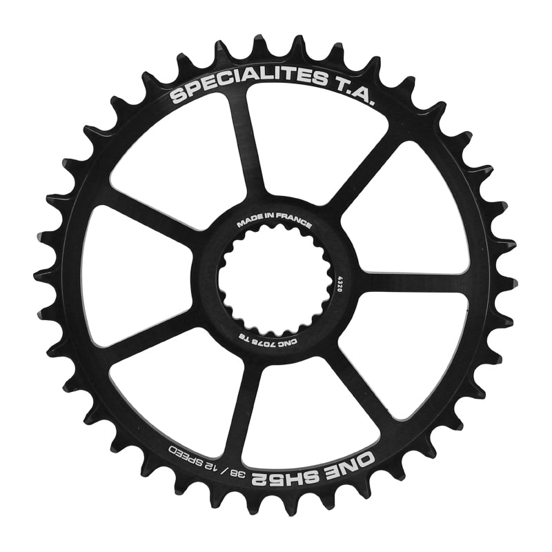 Plateau VTT TA One SH52 Direct Mount pour Shimano XTR M9100-XT M8100-SLX M7100 noir 10-11-12 v narrow wide – 38 dents