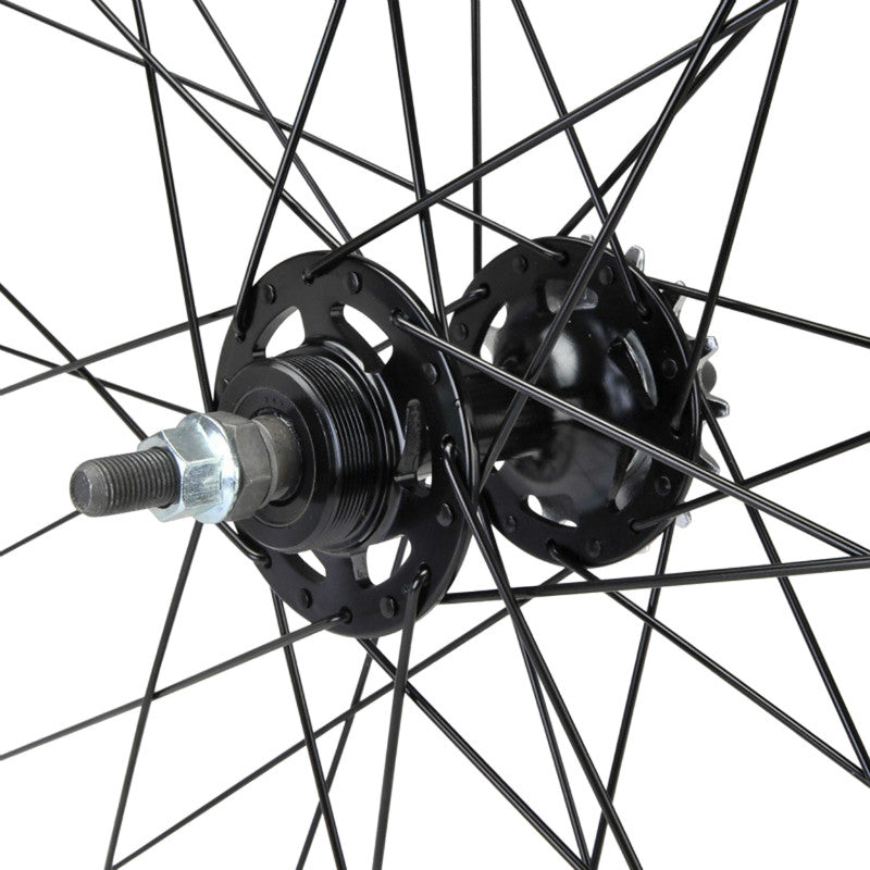 Roue route-fixie P2R à patin jante 17C profil 28 mm – Rouge Arrière flip-flop pignon 16 dents