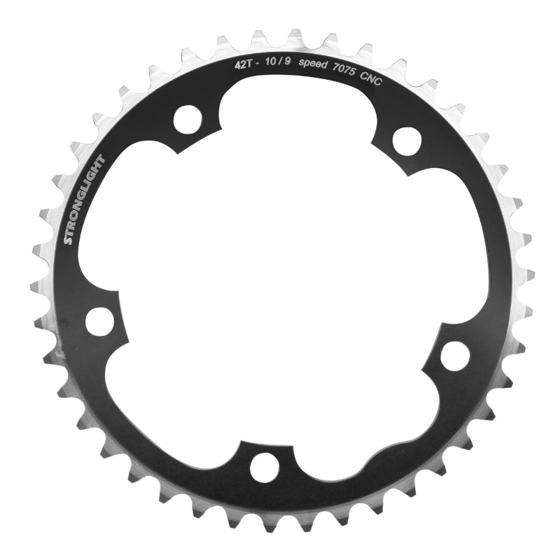 Plateau route Stronglight 5 branches 130 mm type Shimano intérieur noir 11-10 v – 42 dents