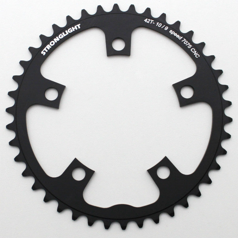 Plateau route Stronglight 5 branches 110 mm type Shimano intérieur noir 9-10 v – 42 dents