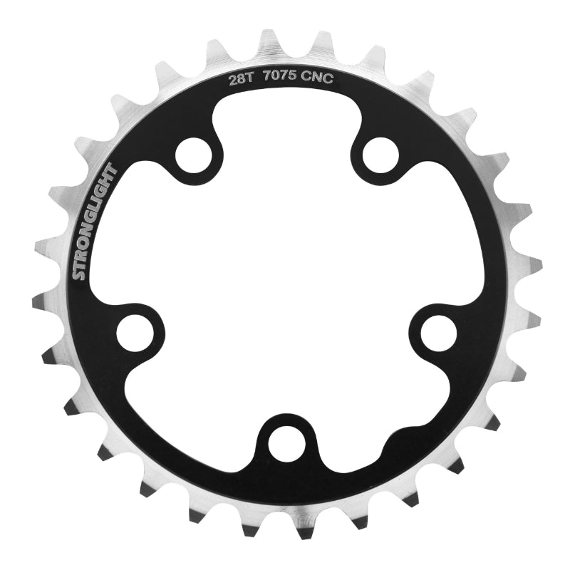Plateau route Stronglight 5 branches 74 mm triple noir 9-10 v – 28 dents