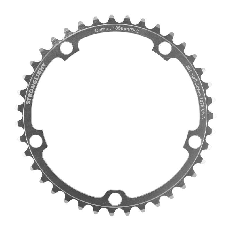 Plateau route Stronglight 5 branches 135 mm Campagnolo Ultra Torque intérieur argent 9-10 v – 39 dents