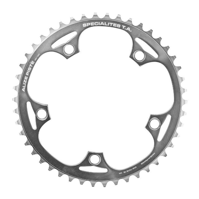 Plateau piste TA 5 br. 130 mm argent chaîne 1/8" – 46 dents