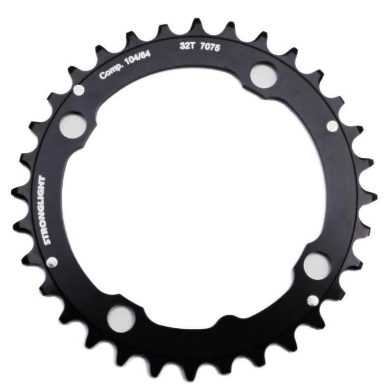 Plateau VTT Stronglight 4 branches 104 mm milieu triple noir 8-9 v ép. 4 mm – 32 dents