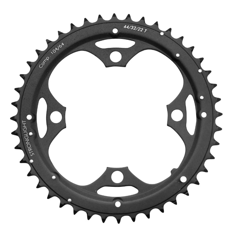 Plateau VTT Stronglight 4 branches 104 mm extérieur triple noir 8-9 v – 44 dents