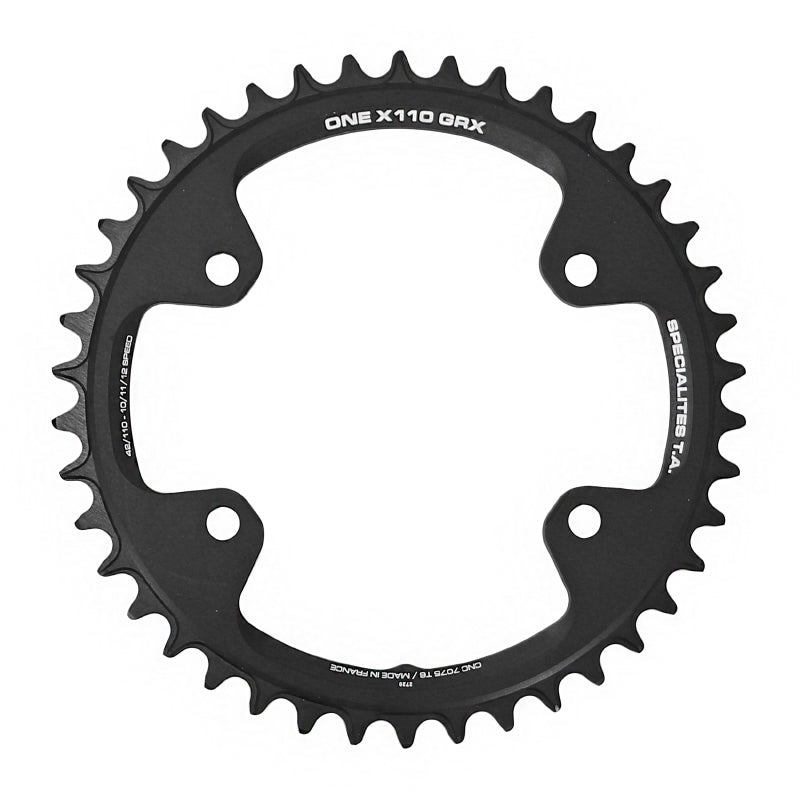 Plateau gravel TA X110 One 4 br. 110 mm pour Shimano GRX mono noir 10-11 v – 42 dents