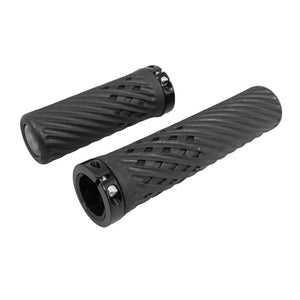 Poignées VTT Herrmans Luna Lock noires avec collier (paire) – 90-130 mm