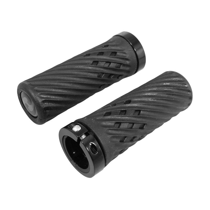 Poignées VTT Herrmans Luna Lock noires avec collier (paire) – 90 mm