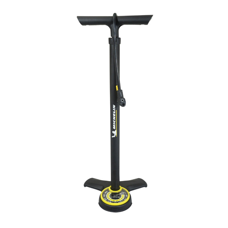 Pompe à pied Michelin acier noir avec manomètre 11 bars