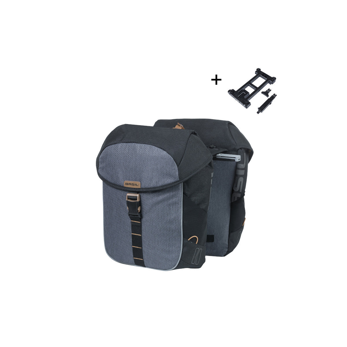 Sacoche double Miles 34 L BASIL – MIK / Noir ardoise